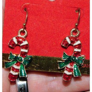 Candy Cane Dangle Earrings
